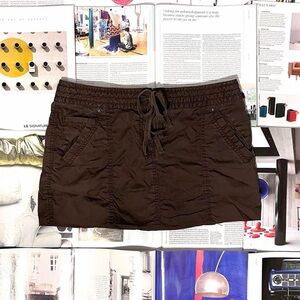 Ann Taylor Loft early 2000s brown cargo low-rise mini skirt size US 2/30